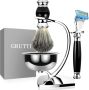 Grutti Premium Shaving Kit For Men 4 In 1 Shaving Set Includes Shaving Stand & Soap Bowl &brush Deluxe Safety Mens Razor Holder With Non Slip Base S
