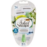 BIC Soleil Escape Disposable Razor With 5 Blades Jasmine & Eucalyptus Handles 2 Razors