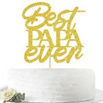 Gold Glitter Best Papa Ever Cake Topper Happy Birthday Dad Cake Decoration For Father's Birthday Happy Father's Day Party Suppli
