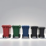 770 Liter Orange Wheelie Bin