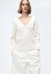 Pointelle-knit Jumper - Cream