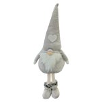 Plush Standing Gnome With Pointy Hat Grey 61CM