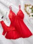 Splicing Lace Fashion Charm Design Nightdress With Panty Set Women's Sexy Clothing