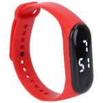 Digital Sports Watch For Students Silicone Strap Red LED Display