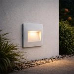 Outdoor Recessed LED Wall Step Light - Black White - White