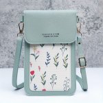 Touchscreen Cell Phone Bag MINI Pu Shoulder Purse With Floral Print Aesthetic Flap Crossbody Wallet