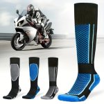High Tube Motorcycle Socks Thickened Long Tube Cycling Socks Towel Bottom Men's Socks Shock Absorption Sweat Absorption Windproo