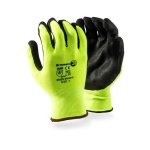 Mizu 300HI – Hi Viz Gloves Seamless Green – Black Wear Based Pu And Nitirle Micro Foam Palm Coated Miizu 300HI Hi Viz Palm