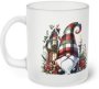 Christmas Gnome Frosted Design 1 Glass Coffee Mug 300 Ml