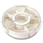 Round Multi-compartment Clear Snack & Food Storage Organizer With Lid