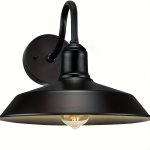Vintage Industrial Black Gooseneck Barn Light - Outdoor Farmhouse Wall Sconce For Porch Garage & Commercial Spaces Easy Install