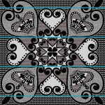 Victoria England - Pelo Ea Morena Black silver peacock - 155 X 165 Cm