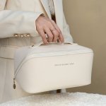 Travel Large Capacity Cosmetic Bag For Women Portable Makeup Bag Pouch Open Flat Toiletry Bag Make Up Organizer With Divider And