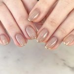 24PCS Press-on Nails Set Short Oval Pink With Golden Accent 3D Gothic Style Removable Nail Extensions For Girls