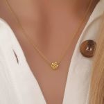 Rosie Gold - Flower Necklace Gold Plated 925 Sterling Silver 6MM 45CM Chain