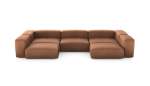 U-shape Sofa - Leather - Brown - 377CM X 199CM
