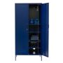 Steel Swing Door Twinny Wardrobe Storage Cabinet - Navy Blue