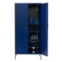 Steel Swing Door Twinny Wardrobe Storage Cabinet Cupboard Locker - Navy Blue