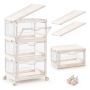 4-TIER Foldable Stackable Storage Box With Wheels & Magnetic Door