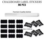 Zs - Multi Purpose Chalkboard Label Stickers 96 Pcs Pack