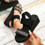 Women's Wedge Heeled Sandals Casual Open Toe Platform Shoes Comfortable Ankle Strap Sandals