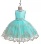 Mint Special Occasions Dress With Diamante And Gold Lace