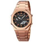 Skmei Rose Gold Black Analog And Digital Dual Display Watch