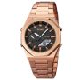 Skmei Rose Gold Black Analog And Digital Dual Display Watch