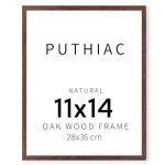 Puthiac 11X14 Solid Oak Wood Picture Frame Fits 8X10 With Mat Or 11X14 Without Mat Wall Display Only Vertical Or Horizontal Plex