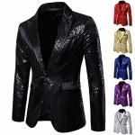 Jbyrvq Sequin Tuxedo Blazer For Men 2023 Fashion Shiny Prom Party Suit Jacket One Button Slim Fit Lapel Wedding Sport Coats. Bla