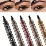 4 Split Head Liquid Eyebrow Pen Waterproof And Smudge Proof Eyebrow Pencil Microblading Eyebrow Pencil Natural Looking Eyebrow T
