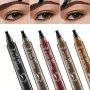 4 Split Head Liquid Eyebrow Pen Waterproof And Smudge Proof Eyebrow Pencil Microblading Eyebrow Pencil Natural Looking Eyebrow Tattoo Pen