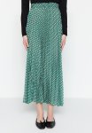 Modest Printed Pleated Skirt - Green