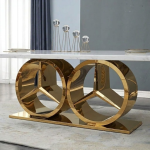 Modern Gold Double Ring Console Table