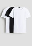 3 Pack Cotton Jersey T-shirts - Black & White