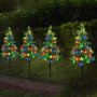 4 Pack Solar Christmas Tree Aisle Lights 80LED Garden Lights With Strawberry String Lights 8 Modes Christmas Tree Aisle Stake Lights For Christmas Decoration