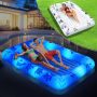 Deeprbetter Inflatable Tanning Pool Lounger Float For Adults 80" X 54" Solar Inflatable Suntan Tub Sunbathing Pool Lounger Raft Floatie With Lights Pe