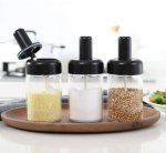 4 PC Spice Jar Set With Rack