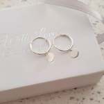 Danna 925 Sterling Silver Round Hoop Earrings Small 1.5MM On 12MM Hoops