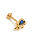 Goldair Gold Plated Surgical Steel Blue Cubic Zirconia Octopus Single Flat Back Stud
