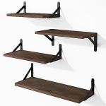 Ygeomer Floating Shelves For Wall Different Sizes Walnut Wall Shelves For Living Room Bathroom Bedroom Kitchen Home Decor Set Of