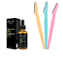 Facial & Eyebrow Dermaplaning Razor Wand Set With Added Retinol Serum