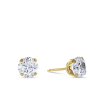 Gold-toned Stainless Steel & Cubic Zirconia Round Stud Earrings