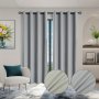 2-PACK Contemporary Blackout Curtain Panels - Thermal Insulated Twill Weave Grommet Top Drapes With Eyelet For Sun Protection Uncorded 100% Polyester For Living Room