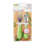 Munchkin Raise Fork & Spoon Set Assorted - Green