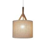 Rocket Cylinder Wood And Fabric Pendant Light Natural