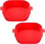 Air Fryer Liners Reusable-silicone Air Fryer Liner Accessories Square 2PCS Air Fryer Liners Square Silicone Air Fryer Basket Pot