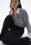 High-waisted Tailored Trousers - Navy Blue