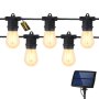 10M Solar LED Festoon Traditional Bulb String Lights - 10 Bulbs