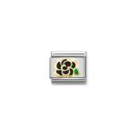 Composable Classic Link Black Camelia In Gold